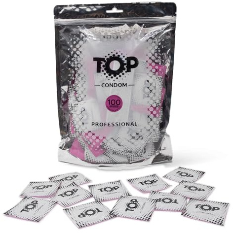 TOP Kondome 100 Stück Packung, Geribbt und Genobbt, natürlich und gefühlsecht, aus Latex, mit Reservoir, Durchmesser 53 mm, für Männer