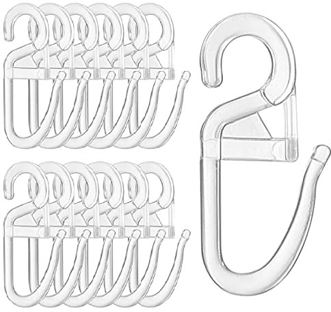 120 Überklipshaken mit 6mm Öse, Hochwertige Überklipshaken Glasklar Gardinenhaken Faltenlegehaken für Vorhangstangen und Gardinenringe