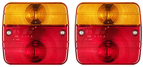 AUTOLIGHT 24 2 x Rückleuchten Heckleuchten inkl. Glühbirnen 4 Funktionen für KFZ Anhänger Traktor Caravan PKW 12V E11