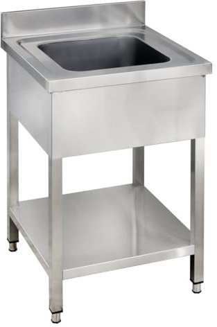 GastroHero Spültisch, 1 Becken, 60x70 cm, Edelstahl SPT-BASIC6X7