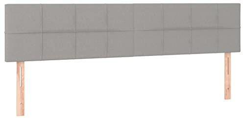 vidaXL Kopfteile Hellgrau 160x5x78/88 cm Stoff