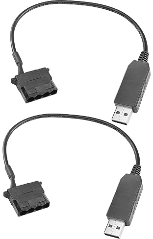 YACSEJAO Câble d'alimentation pour ventilateur 12V USB vers Molex 2 Pack Port USB vers 12V Molex Ordinateur Ventilateur PC Adaptateur Connecteur Câble d'alimentation (11.8/30cm)