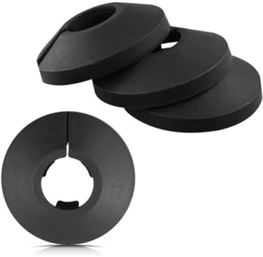 Lokatall Lot de 4 cache-tuyaux de radiateur en plastique noir pour tuyaux de radiateur de 15 mm de diamètre, pour tuyaux de gaz, tuyaux muraux