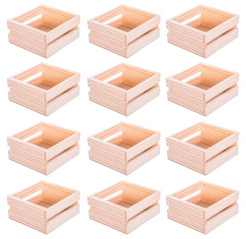 Servilletero de Madera Cuadrado con Listones 11,5x12,5x6cm. Pack 12 unidades. Ideal para Mesas de Bar, Restaurante, Eventos, Celebraciones, Cumpleaños y Hogar