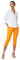 Roman Originals Cropped Trousers for Women UK Ladies Capri Leggings Summer Pants Short Crop Stretch 3/4 Length Three Quarter Pedal Pusher Clothes Elasticated Bengaline Cut Off - Mango - Size 10