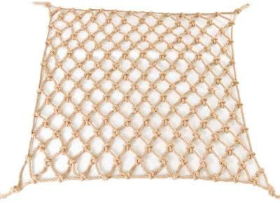 Coolpleasant Hanfseilnetz Seilstärke 4mm Maschenweite 5cm Hanfseilnetz, Mehrzweckseilnetz, Treppen- Und Balkonsicherheitsnetz, Verschiedene Größen Erhältlich(Size:7x8m)