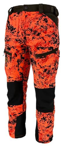 Full mundur orange kamouflage jaktbyxor, vandringsbyxor, utomhusbyxor, vindtäta byxor, vattentäta regnbyxor, ventilerande funktionella byxor för män, Orange camo, M