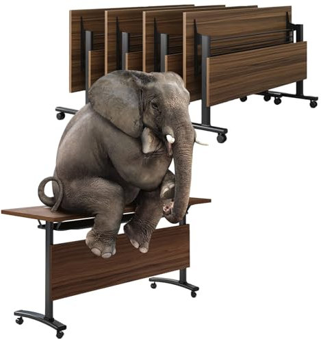 SnamicE Konferenztisch 4er-Pack - Moderner Büro-Konferenzraumtisch, klappbarer Konferenztisch, Schulungstisch, mobiler Klapptisch mit Lenkrollen (A 70,8 x 19,6 x 29,5 Zoll)