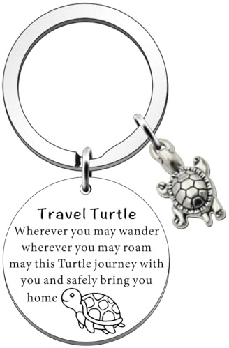 SDOFY Tortoise Keychain Travel Turtle Keyring Keychain Good Luck Gifts Travel Gifts for Women Men Family Friends Graduation Gifts