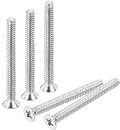 uxcell 100 pcs #4-40x1 inches Machine Screws Phillips Pan Cross Head Screws Fasteners Bolts 304 Stainless Steel Silver for Wall Socket,House Repairs