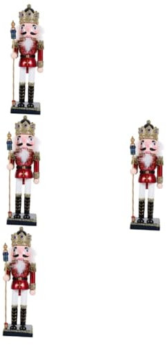 Cabilock 4 Piezas muñecos navideños Manualidades navideñas rugerizado Pan de Jengibre decoración navideña al Aire el Adorno de Cascanueces de Madera de Navidad decoración Cascanueces