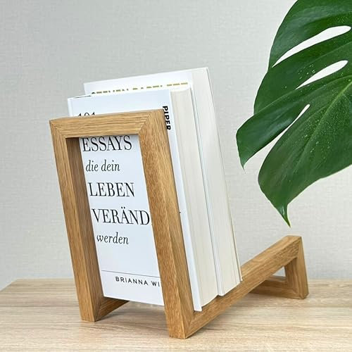 Bücherregal klein aus Holz | Schreibtischregal Eiche Massivholz| kleines Regal | Regal Holz | Standregal | Tischregal | schmal | Miniregal | Bücherregale