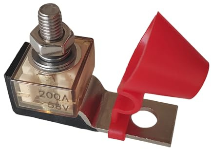 MRBF Morsettiera portafusibili singolo perno 5/16 (M8) Marine nominale batteria fusibile 58VDC (200A)