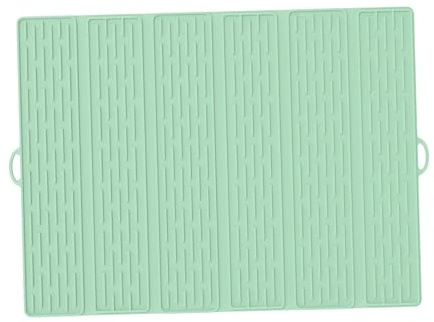 Folpus Alfombrilla de Silicona para escurrir Platos y Utensilios, Apta para ollas Calientes en la Cocina, Verde, Individual