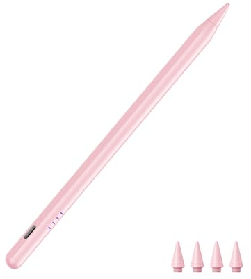 iPad Stift,Pencil für iPad(2018-2026) Hohe Empfindlichkeit Stift | Palm Rejection und Neigungssensitivität für iPad 6/7/8/9/10/A16, Mini 5/6, Air3/4/5/M2/M3/M4, Pro 1/2/3/4/5/6/M4/M5-Rosa