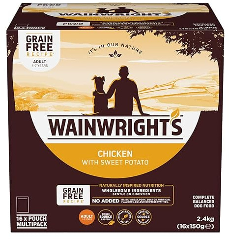 New Wainwright's Grain Free Adult Wet Dog Food Chicken Natural ingredients Have Been Chosen With Care.16x150g