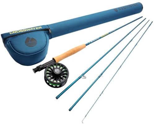 Redington Crosswater Fliegenfischen Outfit - 4-teiliges 9' 5WT Fliegenrute mit Crosswater Rolle, Rio Mainstream WF5F Fliegenschnur & Reiseetui mit Reißverschluss - Komplettes Starter-Set