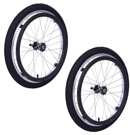PP-Eic 50cm/20in, 2Pcs Large Wheelchair Rear Wheels, Rubber Material Replacement Walker Roller Accessories, Aluminum Spokes, Universal Manual Wheelchair Rear Beach Wheels, Adults and Elderly
