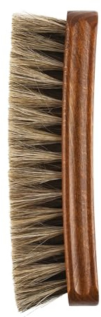 2GO Schuh-Polierbürste mit Rosshaar – Echtholzgriff – 14 cm – Schonende Bürste für Glattleder, gewachstes & geöltes Leder – Natur