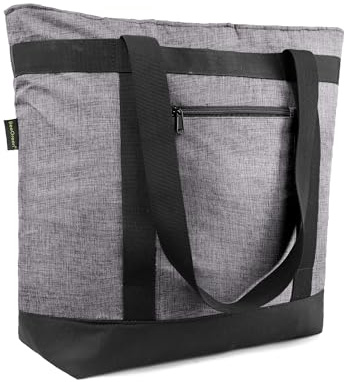 BeeGreen Insulated Cooler Bag with Handles Oversized Sturdy Leakproof Freezer Shopping Tote for Groceries Heavy Duty Thermal Food Delivery Bag Charcoal