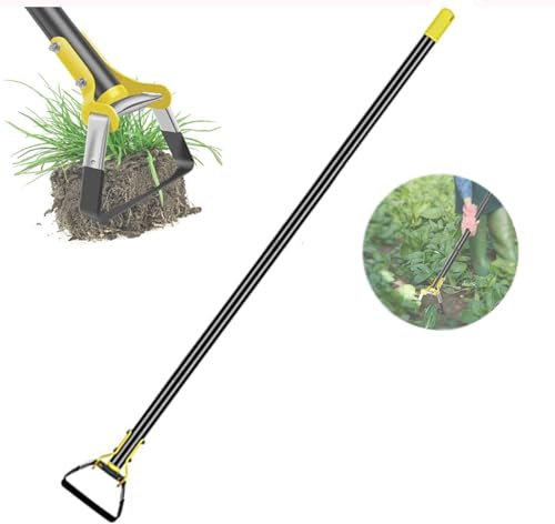 Binette en acier inoxydable, outil de jardinage ergonomique pour désherbage, long manche, idéal pour jardin, cour, plantation de légumes