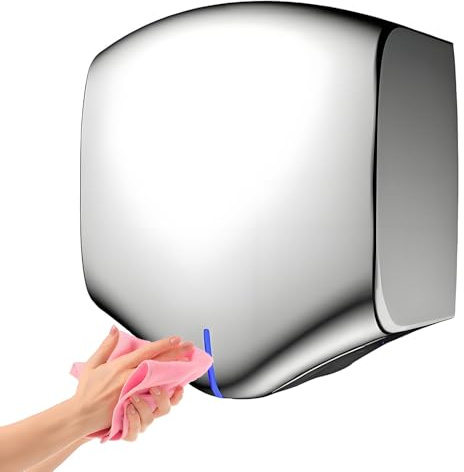 GTANND Sèche-Mains Compact, Automatique, Haute Vitesse, économie d'énergie, électrique, en Acier Inoxydable, entièrement Automatique, avec capteur, pour Cuisine, Salle de Bain et Toilettes
