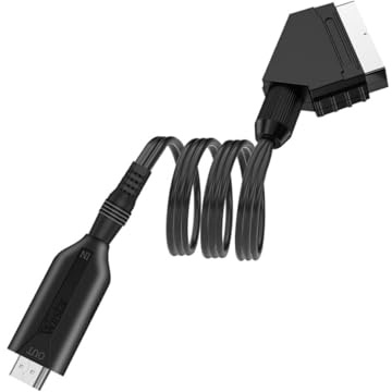 VERDANVERSE Adaptador De Scart a Vídeo y Convertidor De Audio y Vídeo Para Tv, Cable Scart 1 Metro, Escalador 720p/1080p, Compatible Señal Analógica, Bajo Consumo Energético, Uso Doméstico