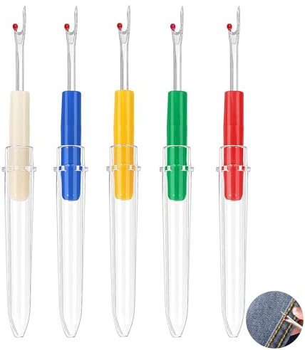 5 PCS Seam Ripper, Stitch Unpicker Tool, Unpicker Sewing Tool, for Hand Sewing Embroidery Cross Stitch (Multicolor)