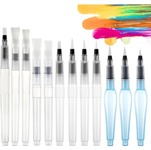 Suoumwa Wasserfarbe Pinselstifte Nachfüllbare Multifunktionale Pinselstifte für Künstler, Kalligraphie und Aquarellmalerei Kunstbedarf