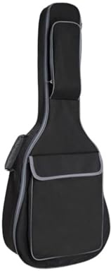 IKFGTJRE Gitarrväska 36/38/39/40/41 tum vattentät gitarrryggsäck tjock 12 mm Oxford vadderad bomull mjuk bärväska akustisk svart väska, 36 tum svart, En storlek, En stil