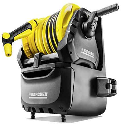 Kärcher Schlauchträger Premium HR 7.300 (Bewässerungsstation mit abnehmbarer Schlauchtrommel, Verstaubox, Wandhalterung)