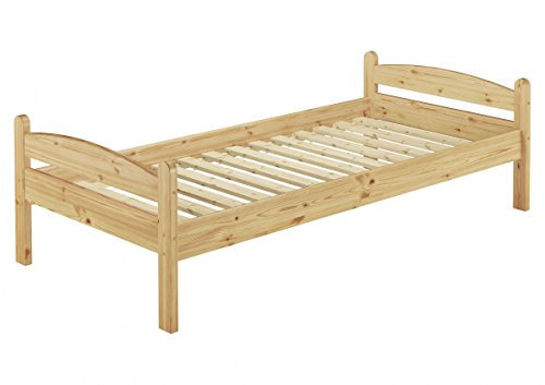 Erst-Holz®Einzelbett Futonbett 80x200 Massivholzbett Kiefer Natur Bettrahmen Singlebett Rollrost 60.32-08