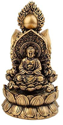 Buddhistische Figur – 3 Buddha-Figuren – asiatische Dekoration, 9x9x16cm, Golden
