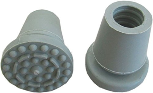 2er Set Krückenkapsel, Saugkapsel mit großer Auflagefläche für Gehstöcke Gehhilfen,Dynamisch flexibel, grau - Rohrdurchmesser 17-20mm
