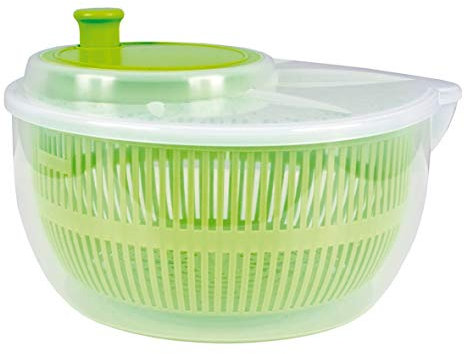 allaroundprofi24 Salatschleuder Salat Schleuder Salattrockner Salatmanager mit Kurbel Sieb Neu (Grün) + 1 Mikrofasertuch Vani