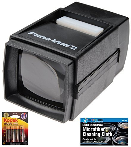 Pana-Vue 2 Illuminated Slide Viewer + AA Batteries + Microfiber Cleaning Cloth