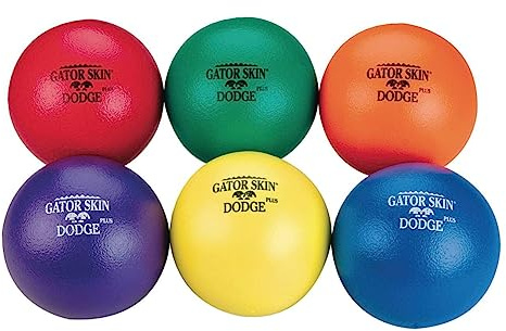 S&S Worldwide Gator Skin Middle School Dodgeballs, Assorted Color 6.5 PU Coated Foam Balls, Soft No-Sting Balls for PE Games, After School Programs, and Backyard, Ideal for Ages 10-14, Set of 6