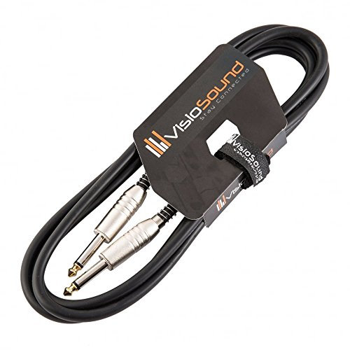 VisioSound 6.35mm 1/4 Jack to 1/4 Jack PA Speaker Cable/Guitar Amp Head/Cab Lead 2m