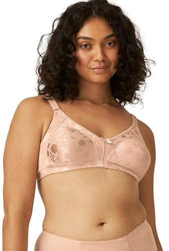 Naturana Minimizer Soft-BH för kvinnor i blommönster 5363 | minskar visuellt kupan med en storlek | Tillverkad i Europa, ljusbeige, 80B
