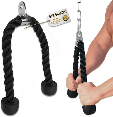 C.P. Sports Trizeps-Seil, Trizepsseil, Bizepsseil 70cm | Seil für Zugübungen, Kabelzug, Seilzug, Latzug, Krafttraining, Fitness, Bodybuilding