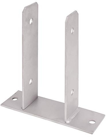 Alberts 212902 U-Pfostenträger | zum Aufschrauben | Edelstahl | lichte Breite 71 mm