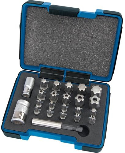 Draper 23241 Expert TX-Star Plus Insert Bit Set, 1/4-3/8 Square Drive, 23 Pcs , Blue