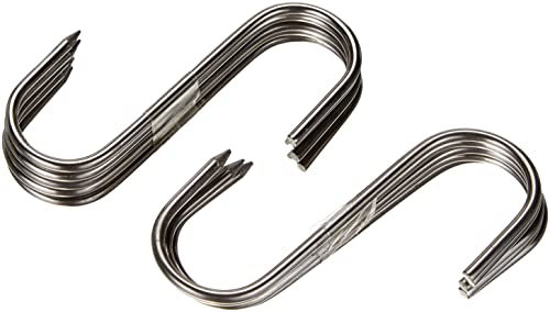 FM Professional Ganchos Carnicero 8Cm, Acero Inoxidable, Color INOX, 8,5cm 10 ud