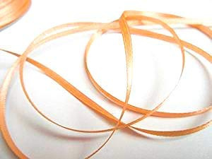 CaPiSo 50m Rolle 3mm Schleifenband Satinband Geschenkband dünnes Band Geschenk Stoffband Satin Hochzeitskarten Bastelband Hochzeit (Apricot)