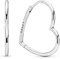 Pandora Moments Women's Sterling Silver Asymmetrical Heart Hoop Earrings, No Box