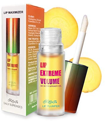 Allbestaye Lip Plumper Gloss Lippen Booster Vergrößerer Volume Volumizer mit Ginger Mint Lipgloss