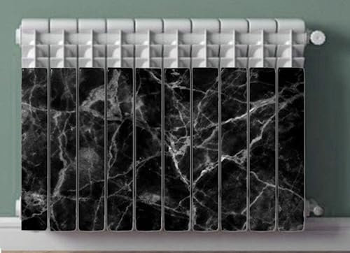Termosifone Marmo Nero Rivestimento Adesivo Laminato Stickers Termosifone Wrapping Interior Design