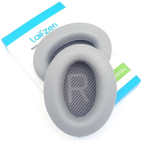 Lambskin QC45 SE QC35ii QC35 QC25 QC15 Earpads Cushions Replacement Ear Pads Bose QC 45 35 II QC2 AE2 AE2i AE2w SoundLink SoundTrue 35ii 25 15 2 AE QuietComfort Sheepskin (Silver Earpad Silver Scrim)