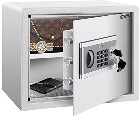 KESSER® Elektronischer Tresor | 38x30x30cm | Inkl. Batteriebox | Elektronischer Safe | 3x Doppelbolzenverriegelung | Boden Wandtresor | Möbeltresor | Innenbeleuchtung | Panzerschrank Zahlenschloss