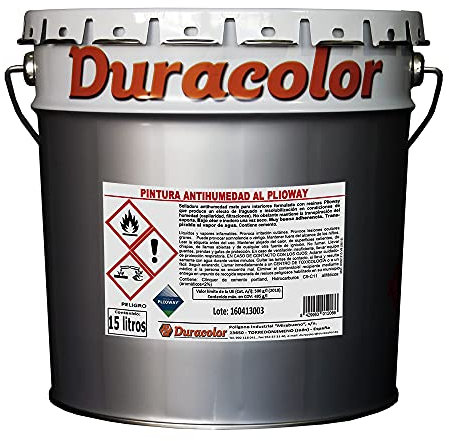 Pintura Antihumedad Al Plioway - Color Blanco - 15 Litros - Contiene Cemento - Secado Muy Rápido - Transpirable al Vapor De Agua - Apto para Soportes Minerales con Humedades - Duracolor